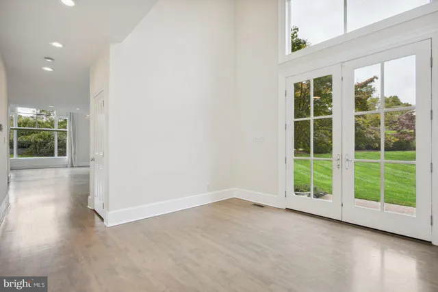 a view of a garden from a windows