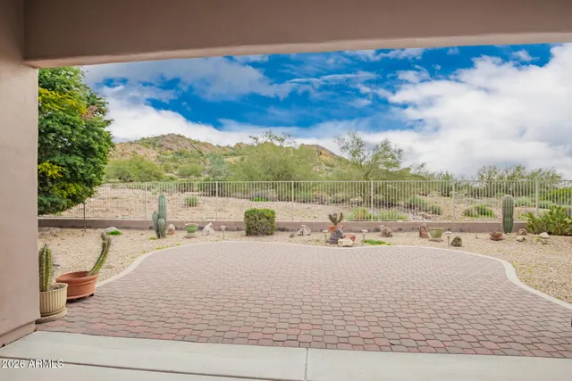 a view of a backyard