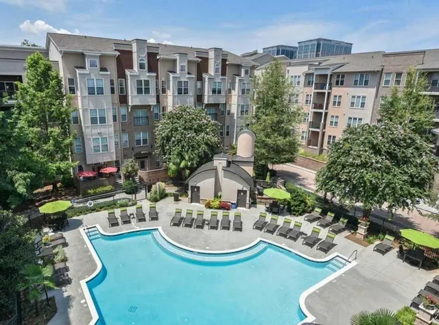 a building view with a garden space