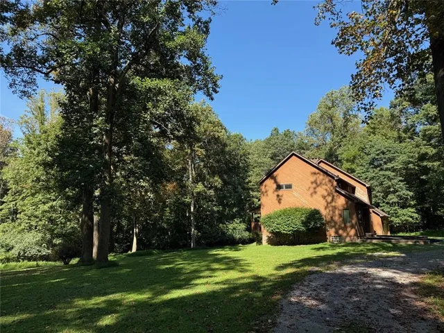 a view of a park with tree s