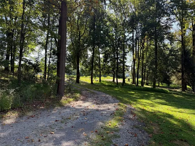 a view of empty room with a fireplace and a floor to ceiling window