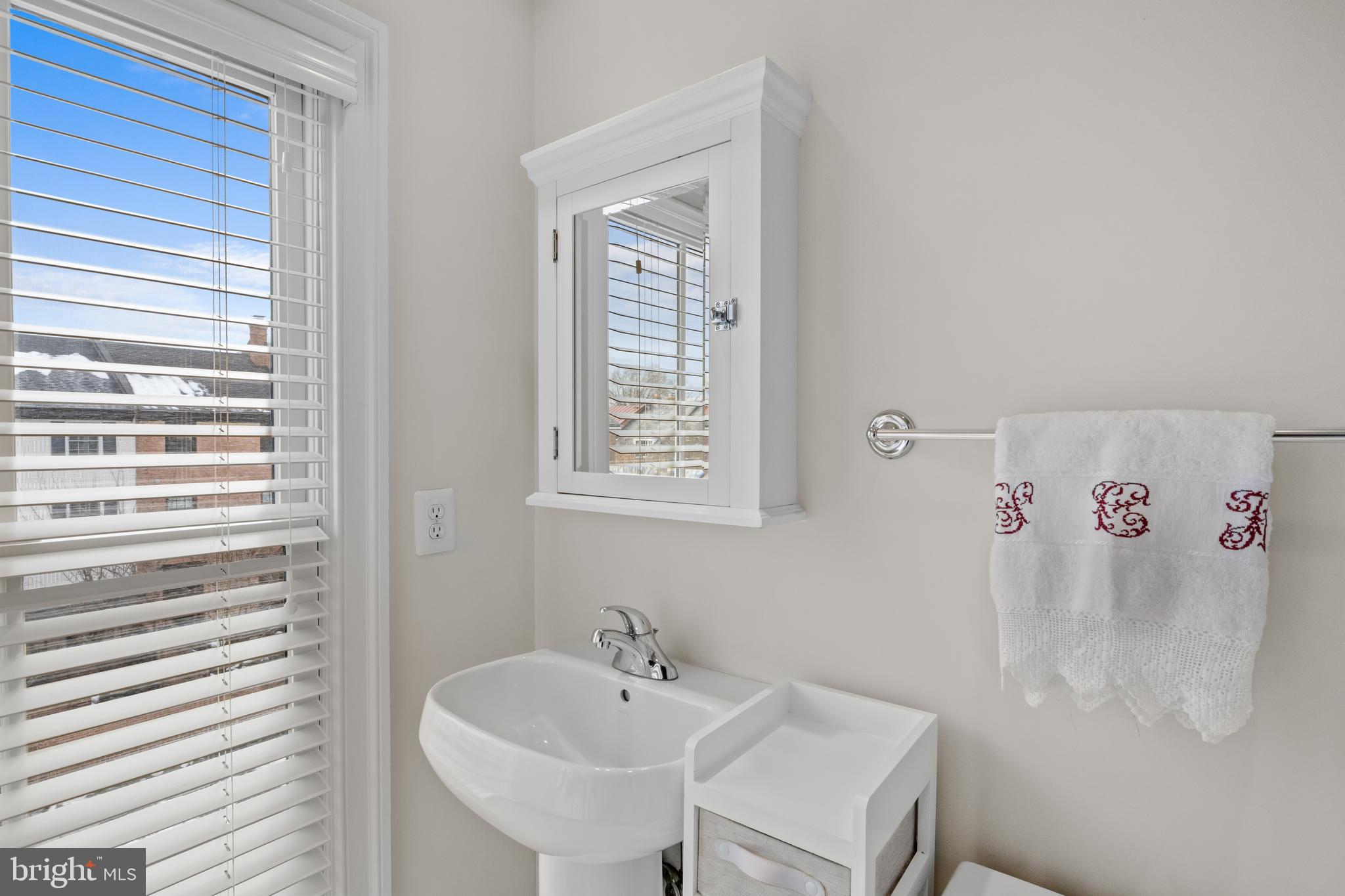 419 Princess Street Alexandria, VA 22314 - Photo 33 of 44 a bathroom with a sink a window and a mirror