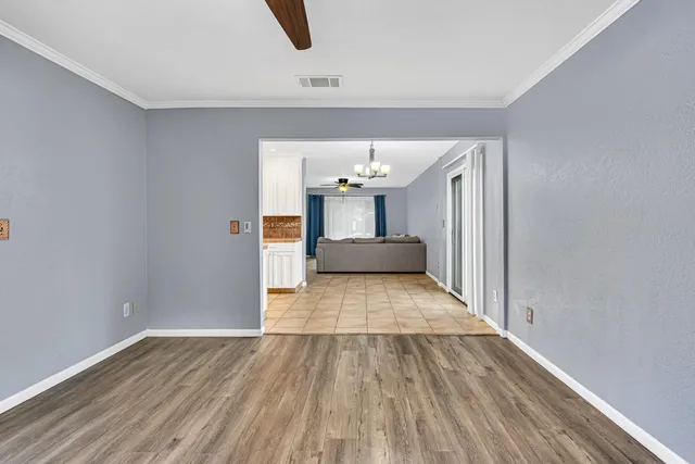 a living room with a large window