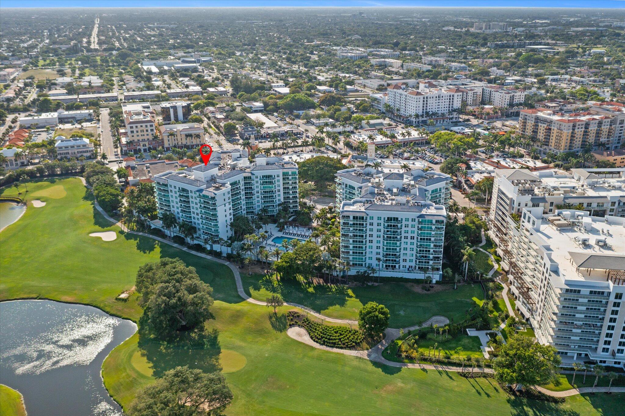 550 Southeast Mizner Boulevard, Unit B206 Boca Raton, FL 33432 - Photo 64 of 65 an aerial view of residential building and lake view