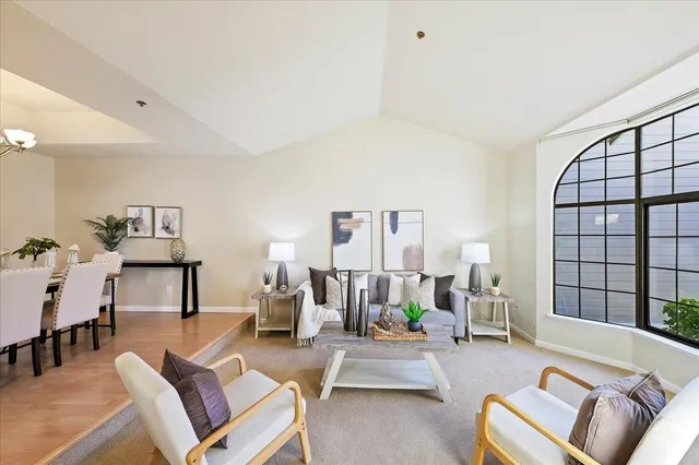 a living room with furniture and a couch