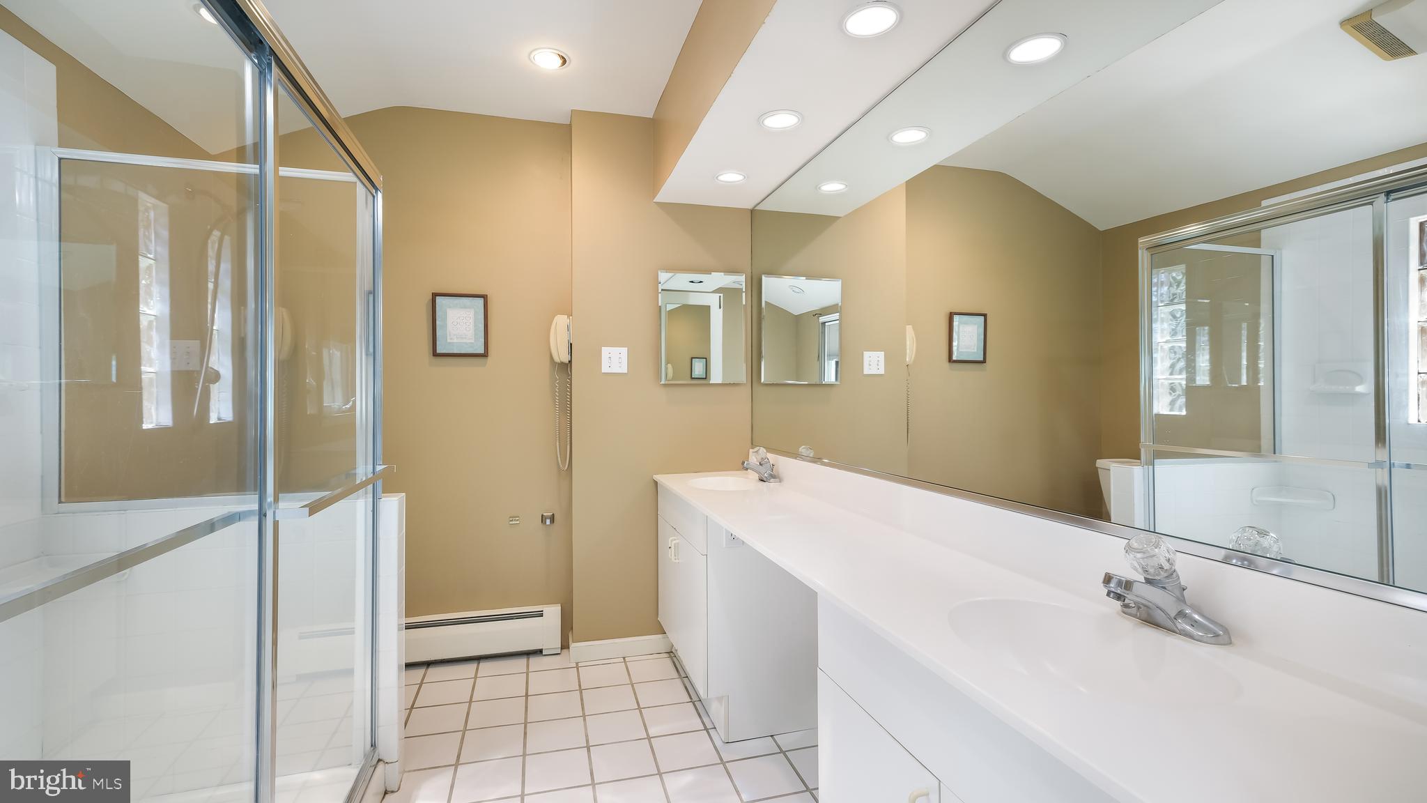 1254 Leedom Road Huntingdon Valley, PA 19006 - Photo 17 of 35 Main bathroom with double sink vanity and skylight