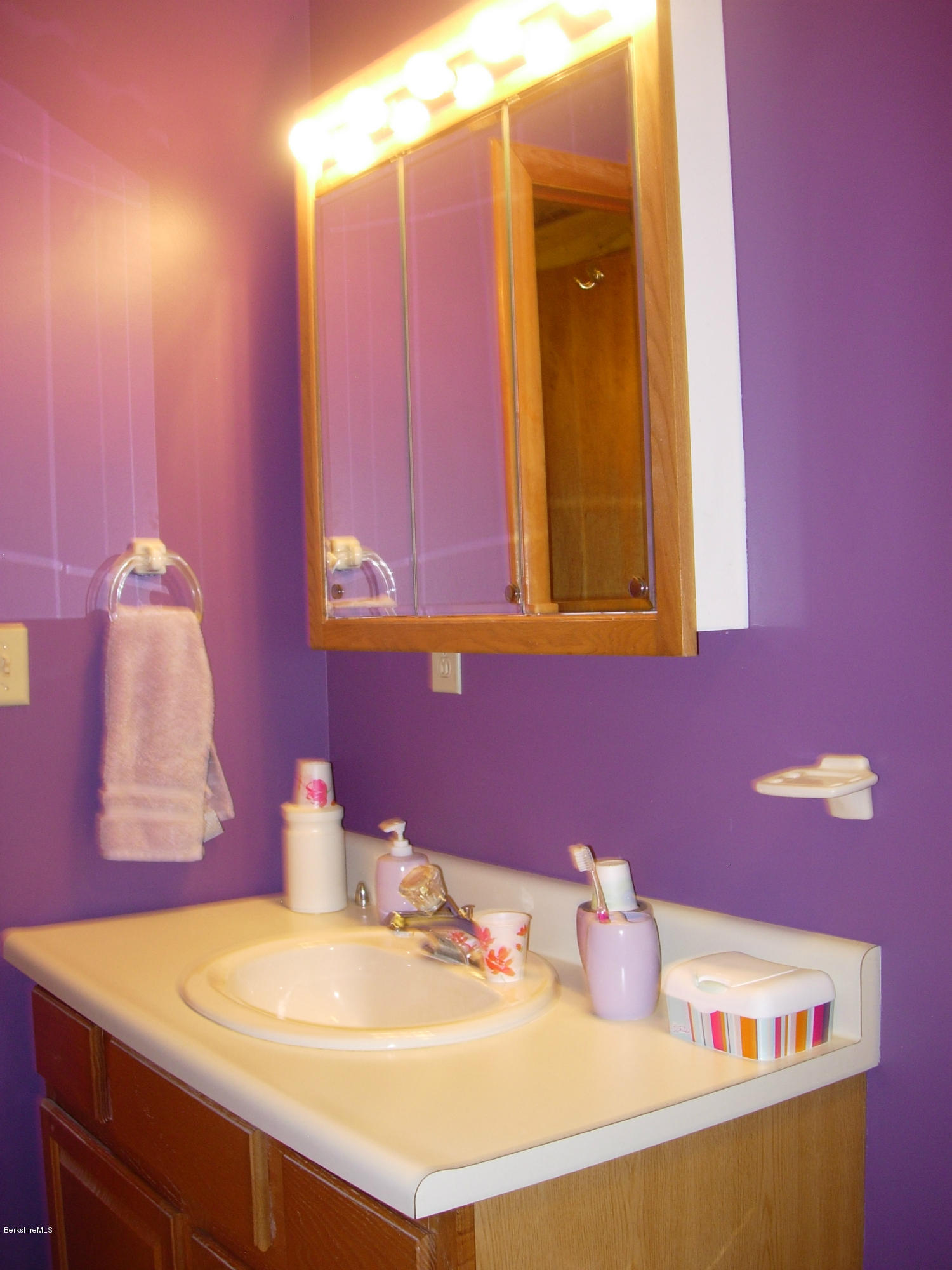 99 Strykers Road Florida, MA 01247 - Photo 13 of 26 a bathroom with a sink a vanity and mirror