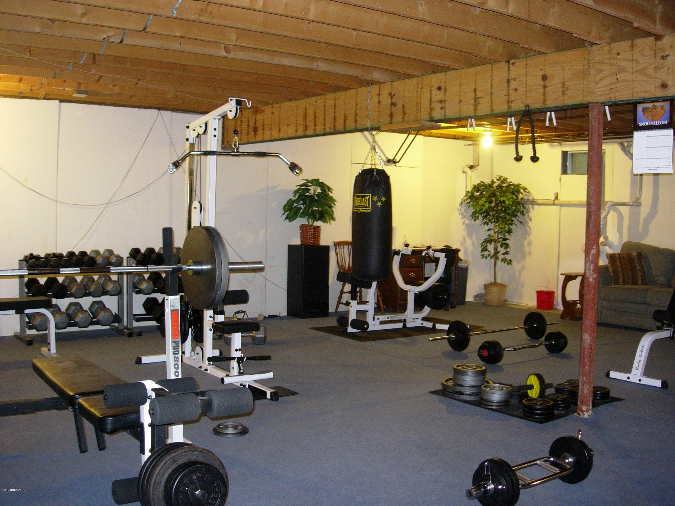 99 Strykers Road Florida, MA 01247 - Photo 22 of 26 a room with gym equipment and mirror