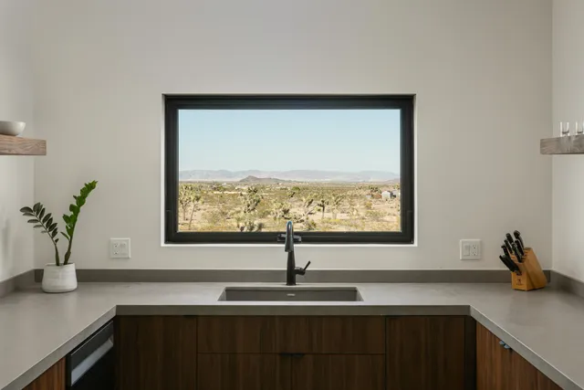 a sink with a window