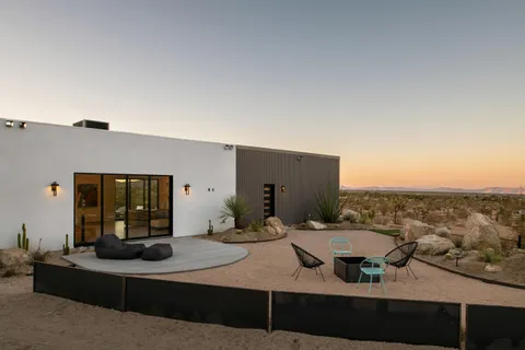 a living room with furniture