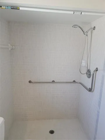 a bathroom with a shower