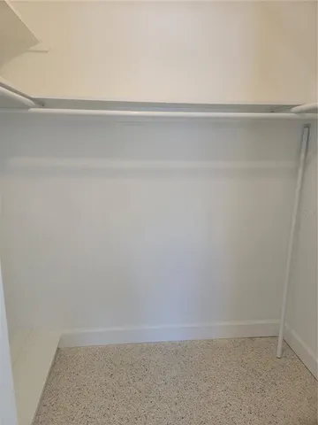 a close up view of closet