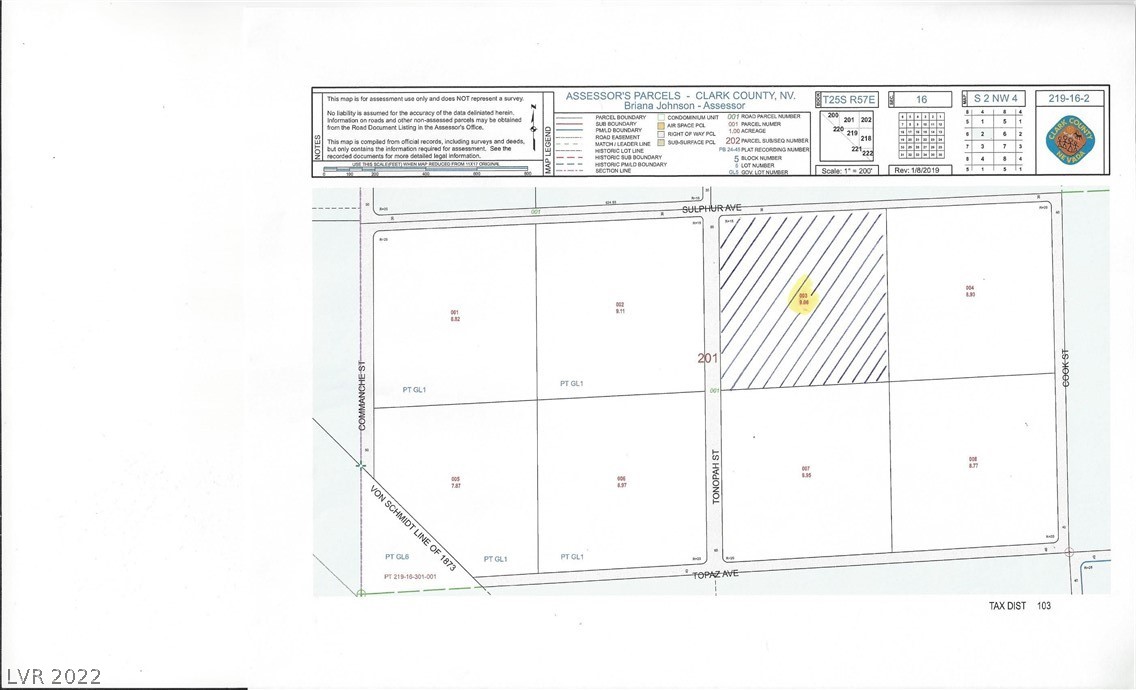 9.06 Ac Sandy Valley Sandy Valley, NV 89019 - Photo 2 of 3 parcel map shows road easements given but not impr
