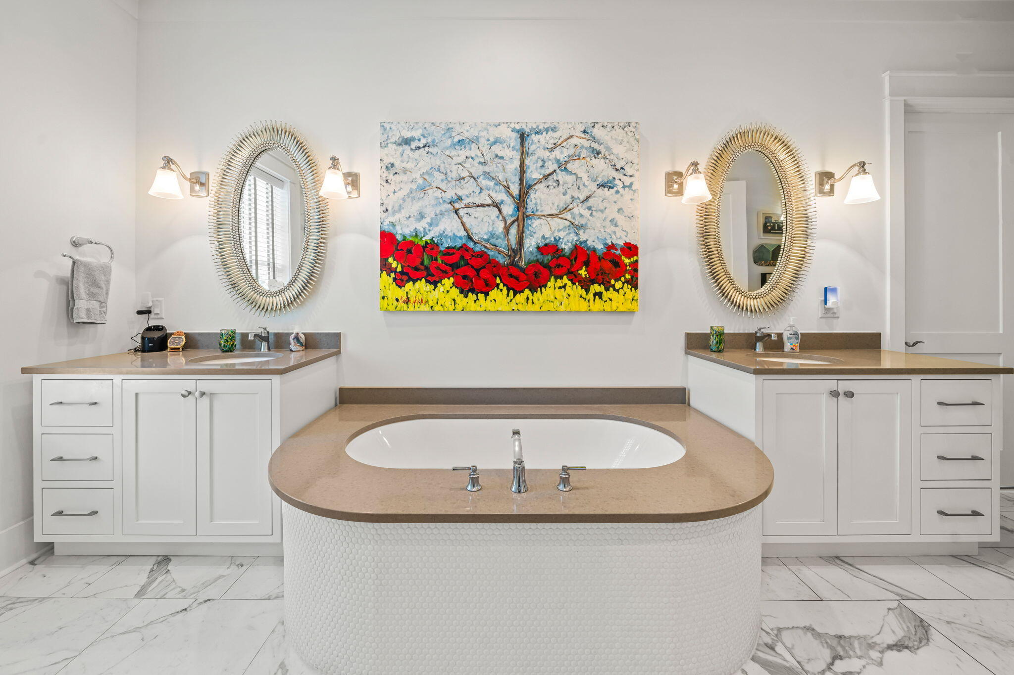 237 Splash Drive Inlet Beach, FL 32461 - Photo 17 of 50 a bathroom with mirror sink and a mirror