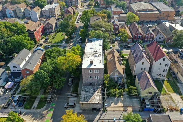 an aerial view of multiple house