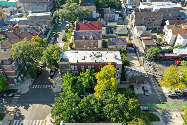 an aerial view of multiple house