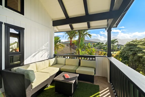 a outdoor living room with furniture