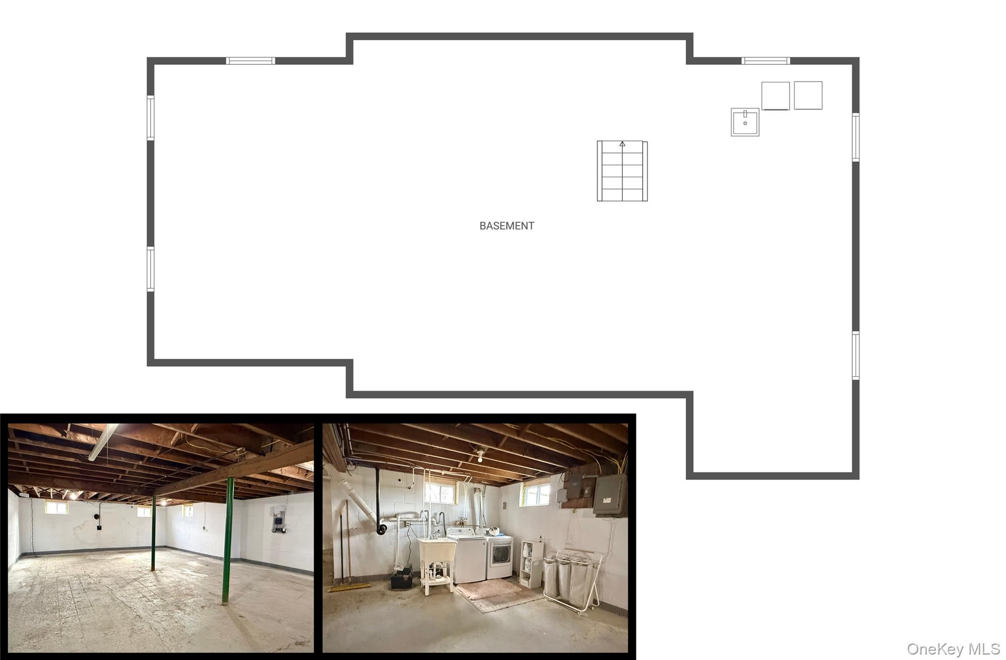489 Forest Road Wallkill, NY 12589 - Photo 32 of 32 Basement Floor Plan - Full, unfinished, laundry, mechanicals, storage. Stays dry thanks to an American Basement System installed.