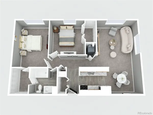 view of living room with furniture and flat screen tv