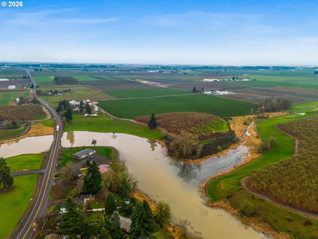 a view of a lake with a city