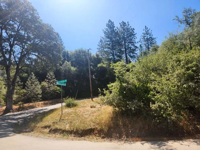 a view of a yard covered with snow in front of house