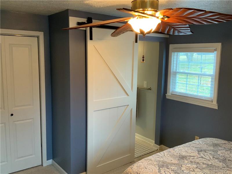 274 Malone Ridge Road Washington, PA 15301 - Photo 14 of 25 Master Bedroom Closet & Barn Door Into Gorgeous Full Bath