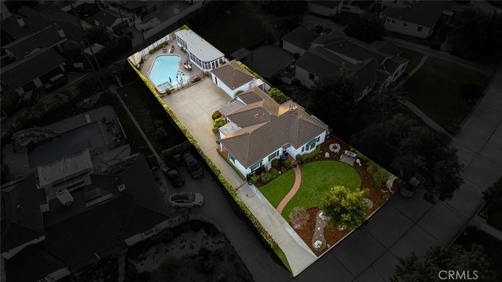 5487 Cadbury Road Whittier, CA 90601 - Photo 66 of 73 an aerial view of residential house with outdoor space