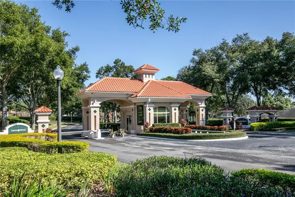 an aerial view of a house with a outdoor space