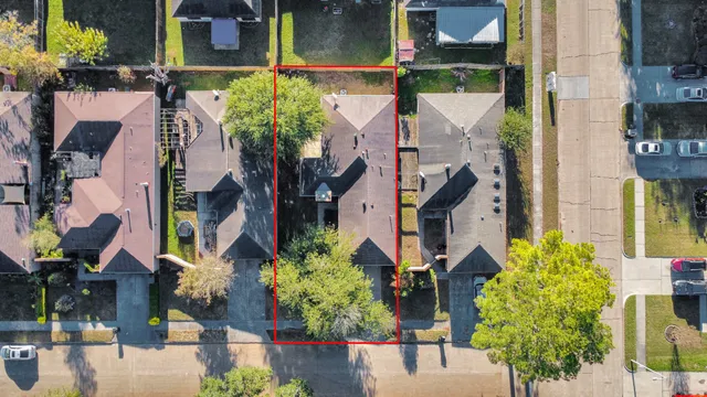 an aerial view of multiple house