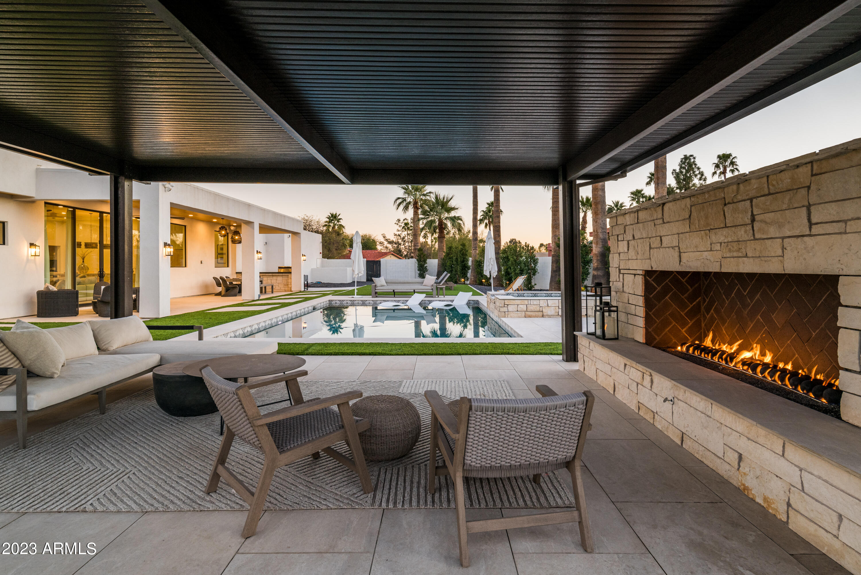 11842 North Miller Road Scottsdale, AZ 85260 - Photo 40 of 43 Large Outdoor Fireplace
