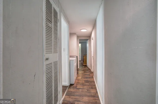 a view of a hallway with a hallway