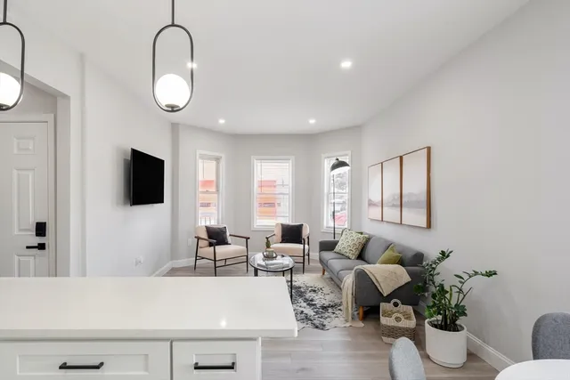 a living room with furniture
