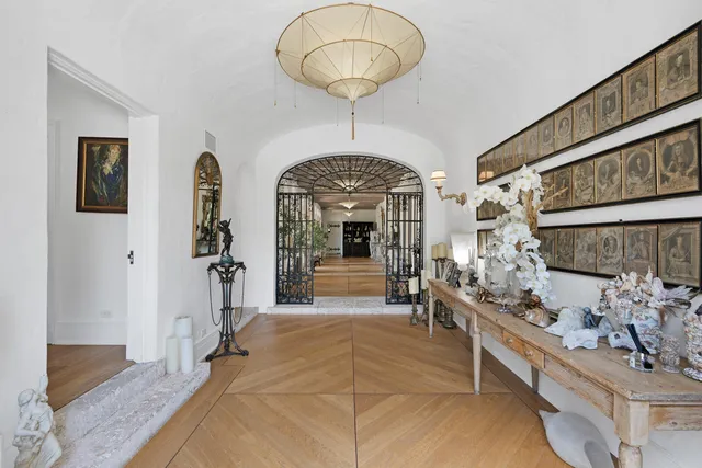 a kitchen with stainless steel appliances cabinets and a counter top space