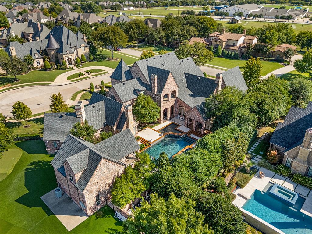 6900 Rockingham Court Colleyville, TX 76034 - Photo 39 of 40 Back Ariel View of the gated estate of 6900 Rockingham Ct., Colleyville, TX 76034 in private, sought after Castleton Manor.