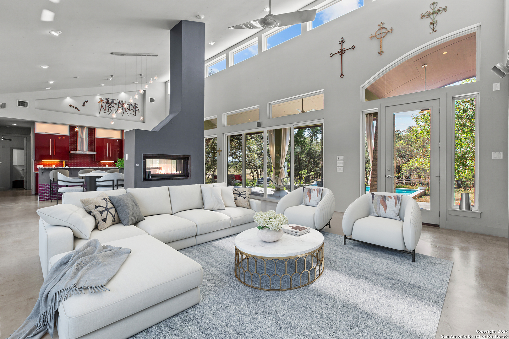 1280 Stoney Ridge Road Bulverde, TX 78163 - Photo 15 of 25 a living room with furniture and a large window