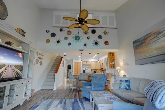 a living room with furniture