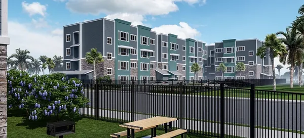 a city view with tall buildings