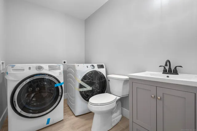 a bathroom with a sink and a toilet