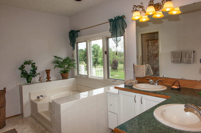 247 Craig Shop Road Mount Sidney, VA 24467 - Photo 8 of 17 a bathroom with a granite countertop sink and a large mirror