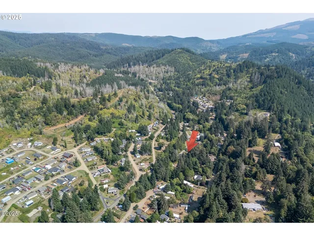 a view of a lush green hillside and houses