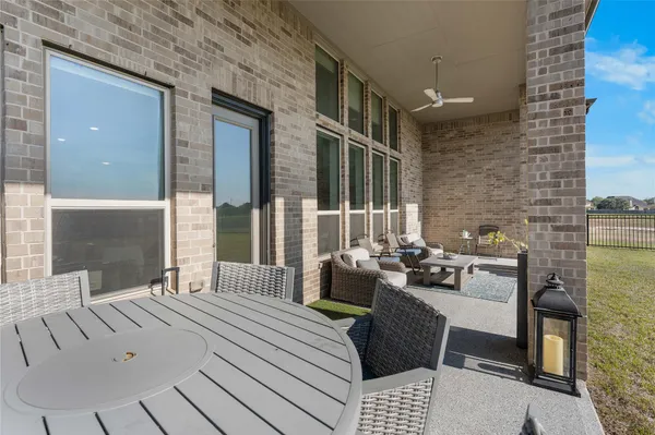 a outdoor space with patio furniture