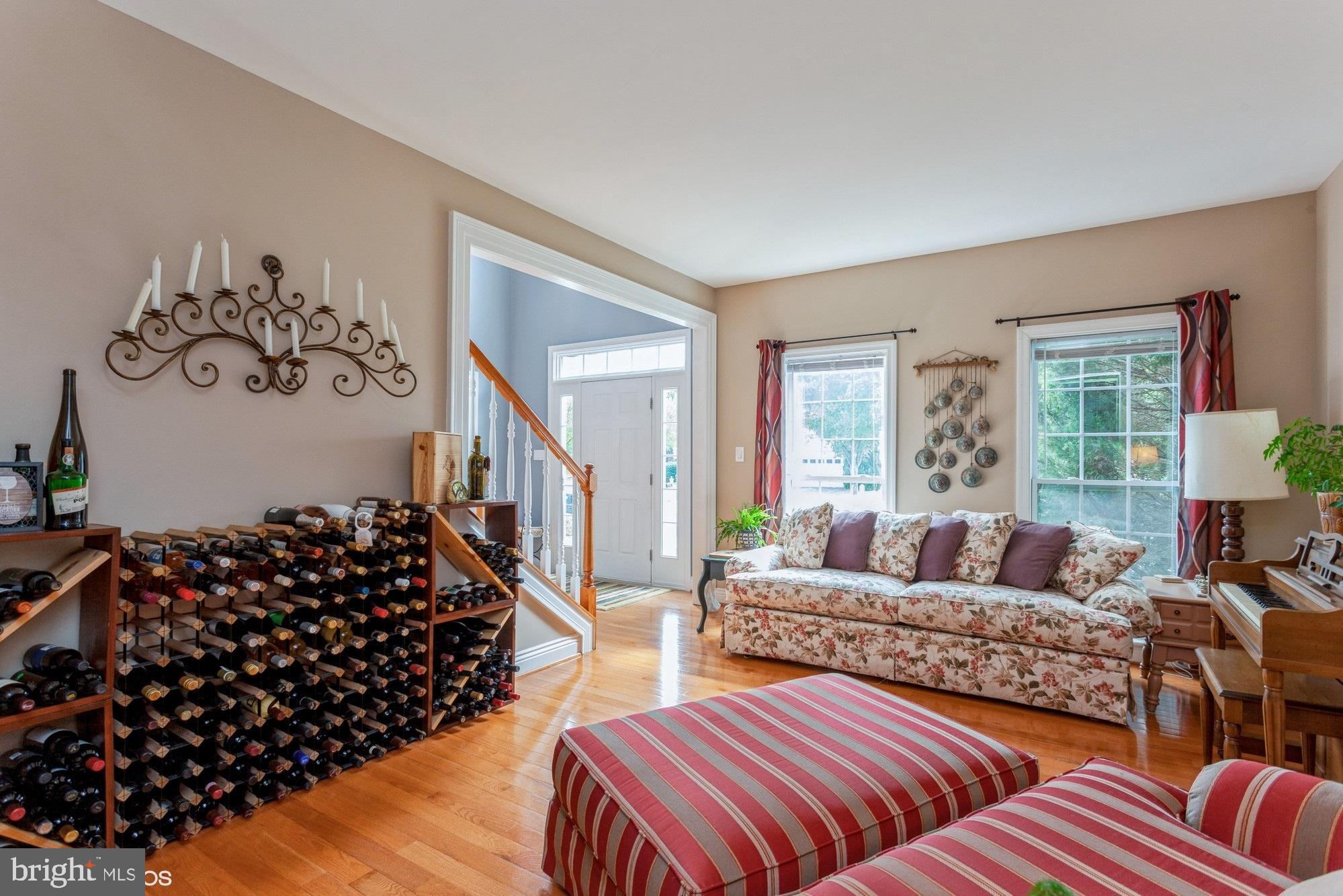 Gracious Living room with hardwood floors