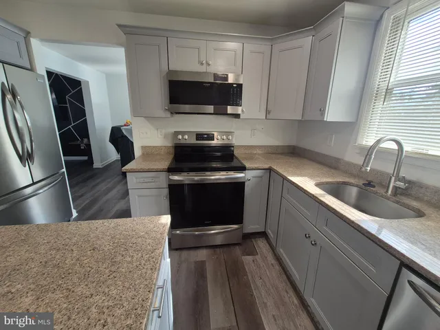 a kitchen with a sink a stove and refrigerator