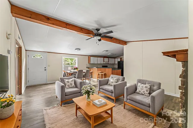 a living room with furniture