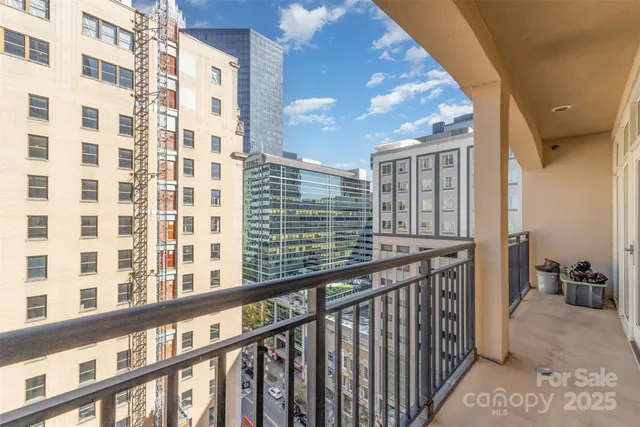 a view of balcony with stairs