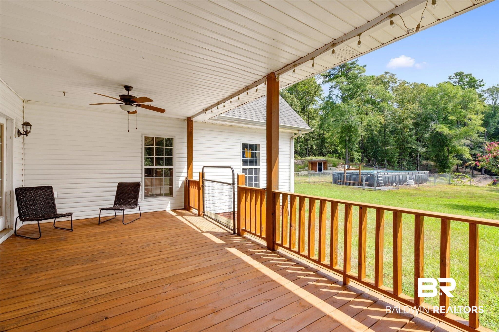 72 Limestone Drive Jackson, AL 36545 - Photo 4 of 38 Deck featuring a lawn and ceiling fan