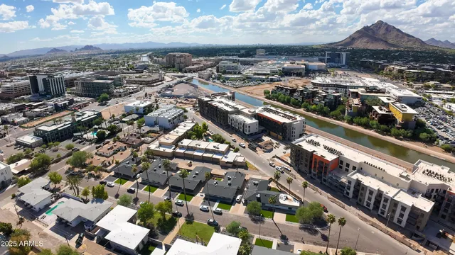 an aerial view of multiple house