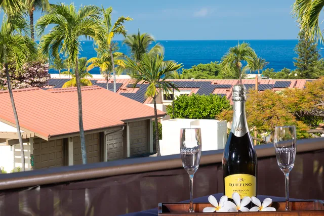 a view of a balcony with chairs