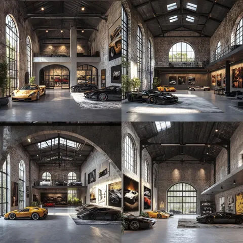 a view of a building with car parked