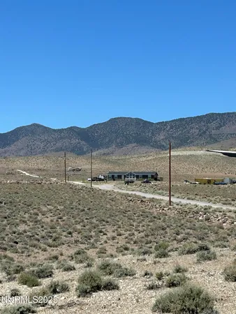 a view of a terrace with a mountain